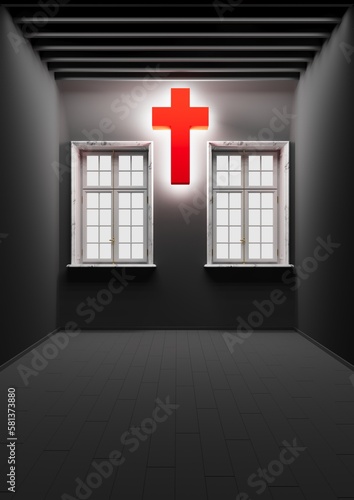 cross in the window