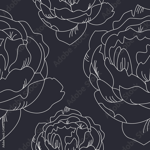 Rose seamless border pattern. on dar background Ornament for wedding invitations or greeting cards