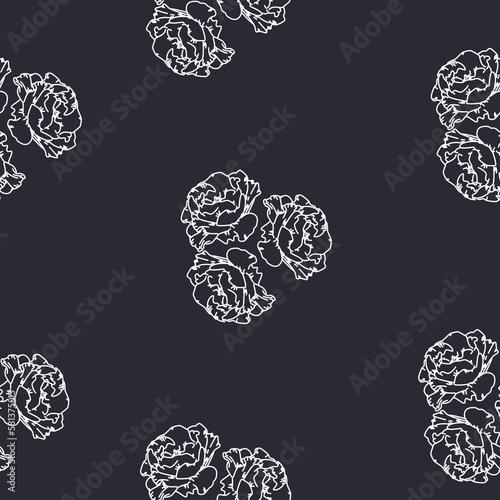 Rose seamless border pattern. on dar background Ornament for wedding invitations or greeting cards