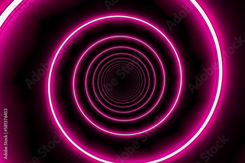Abstract Pseudo Depth Spiral background, neon lights