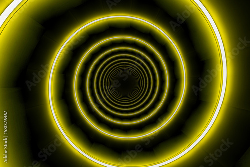 Abstract Pseudo Depth Spiral background, neon lights