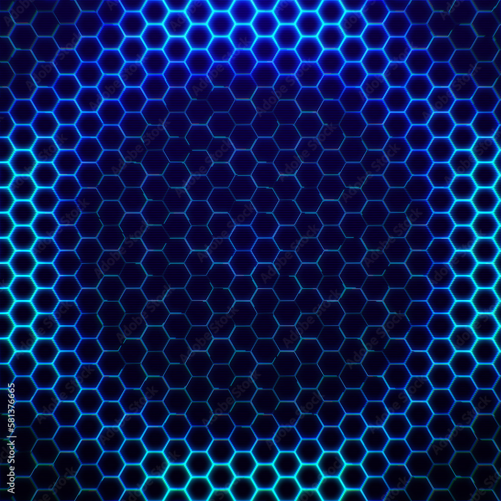Blue hexagon lights technology abstract background. Blue hexagon lights technology abstract background.