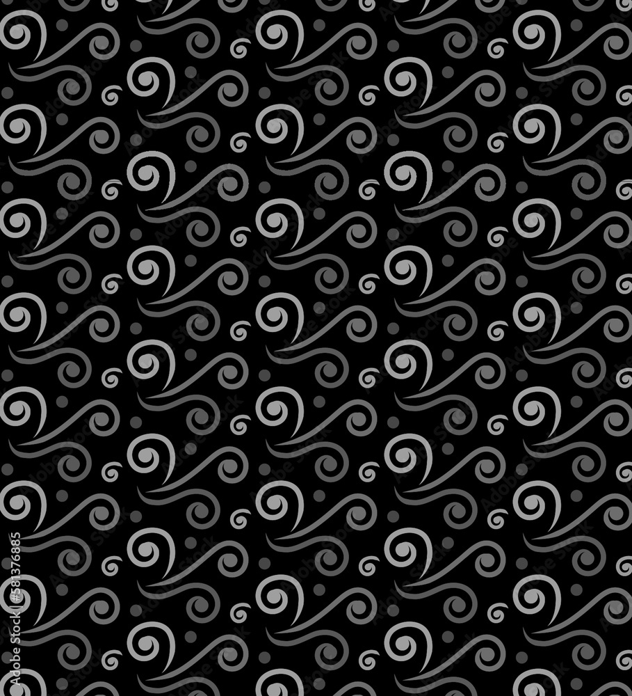 seamless grey and black pattern with spirals seamless grey and black pattern with spirals