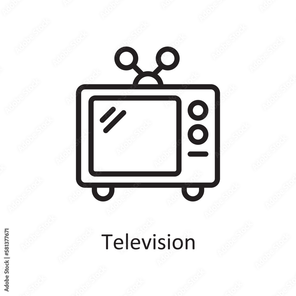 Television Vector Outline icon Design illustration. Music Symbol on White background EPS 10 File Television Vector Outline icon Design illustration. Music Symbol on White background EPS 10 File