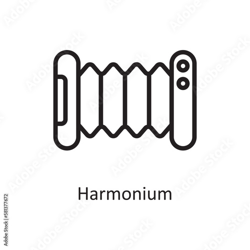 Harmonium Vector Outline icon Design illustration. Music Symbol on White background EPS 10 File