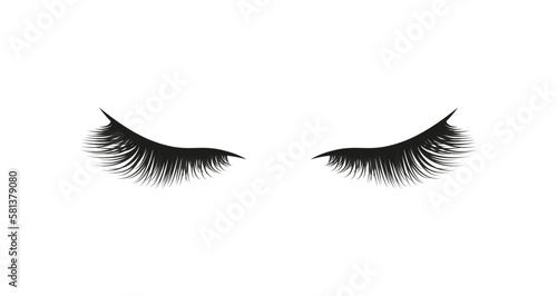 lashes vector Illustration. Closed eyelashes graphic symbol logo for extension services emblem. black icon isolated on a white background. concept of makeup, beauty salons, lamination cards, designs.
