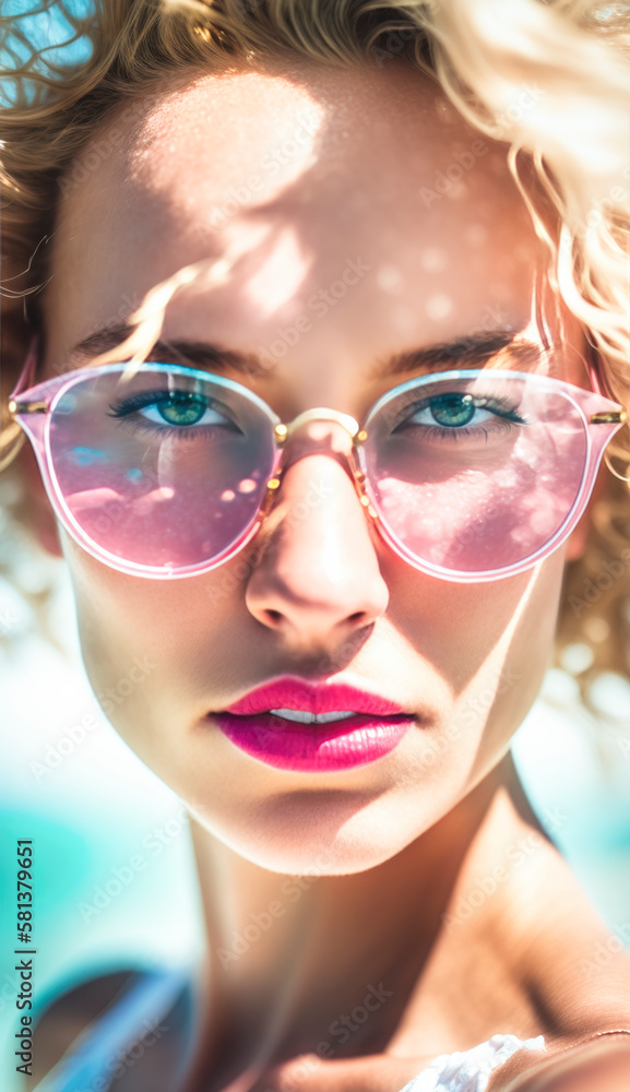 Beautiful woman on summer holiday in the sun looking amazing on her travel vacation Beautiful woman on summer holiday in the sun looking amazing on her travel vacation