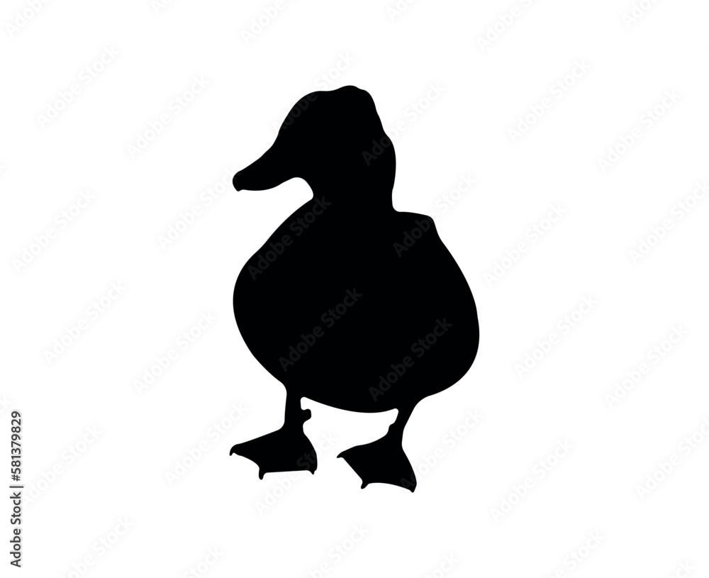 Vector flat duck silhouette isolated on white background Vector flat duck silhouette isolated on white background