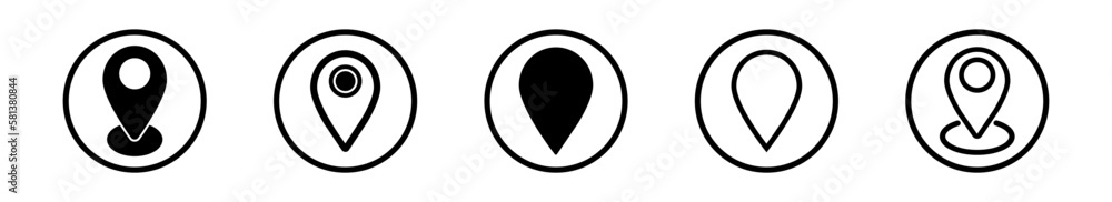 Pin location icon set. Map pin marker. Map marker pointer icon collection. GPS symbol. Vector stock. Pin location icon set. Map pin marker. Map marker pointer icon collection. GPS symbol. Vector stock.