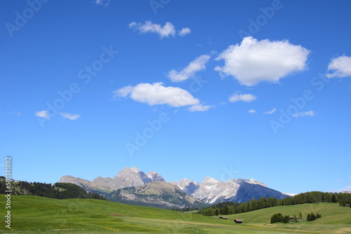 Seiser Alm in Südtirol , Italien, Europa im Sommer, wunderschöne Landschaft zum Wandern und Relaxen 