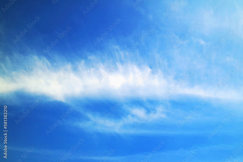 Blue Sky with Horizontal Straight Clouds