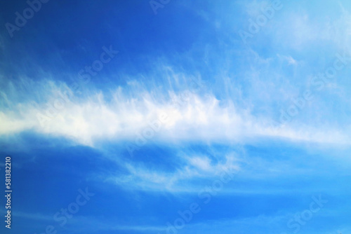 Blue Sky with Horizontal Straight Clouds