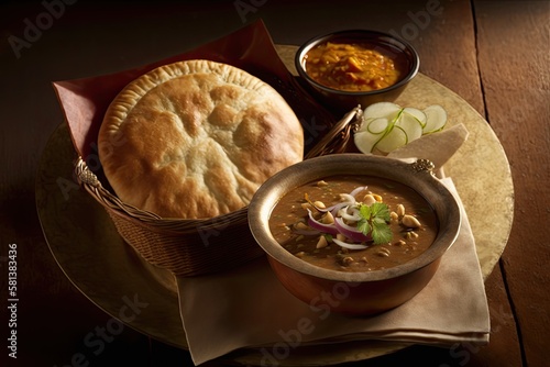 Only poori, Indian cuisine. Generative AI photo