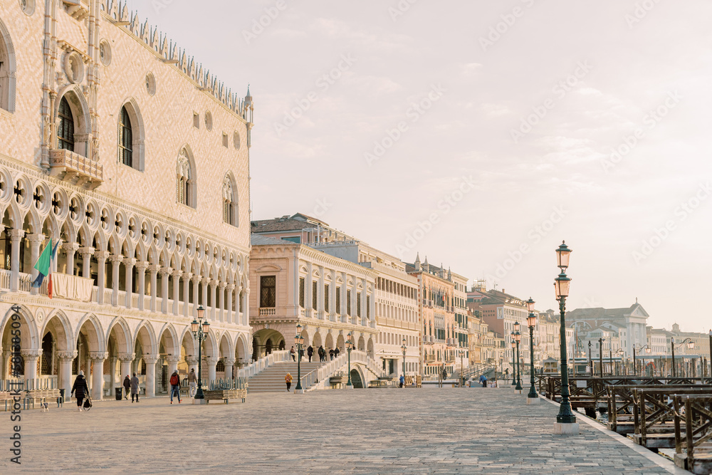 
Venice has a beautiful city center. The bright antique facades shine across the water and meander along the harbour.