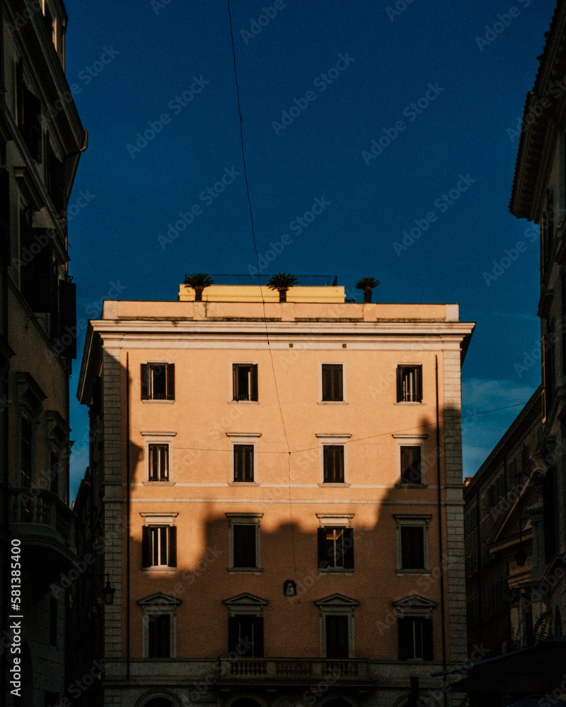 Facade of the building in Rome
