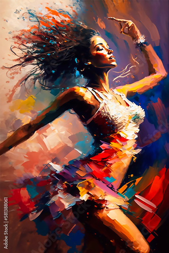 Dance style modern abstract painting. Generative AI