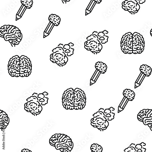 brain human mind head idea vector seamless pattern photo