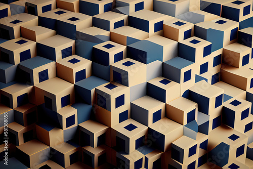 Pattern cube background. Generative Ai