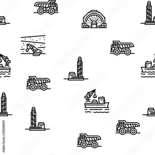 steel production industry metal vector seamless pattern