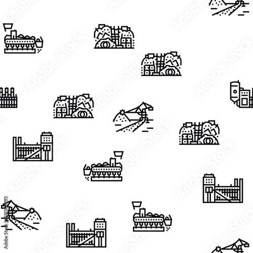 steel production industry metal vector seamless pattern