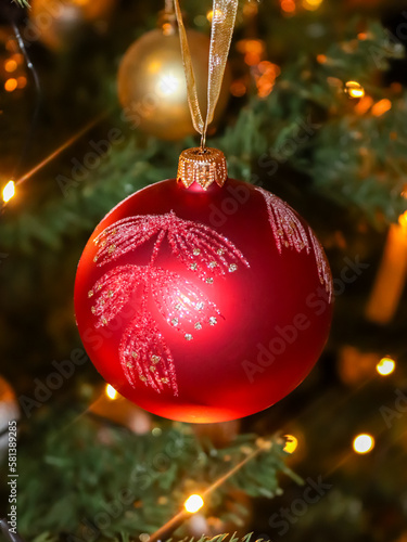 Close-up to Christmas tree decoration
