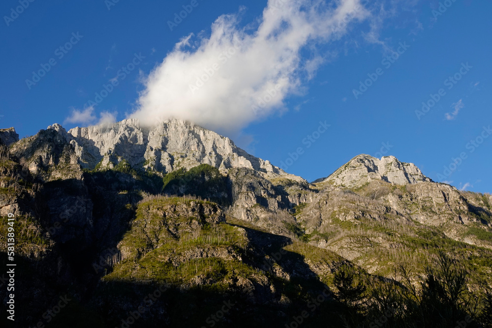 Am Wildbach Raccolana am Monte Cimone in Italien