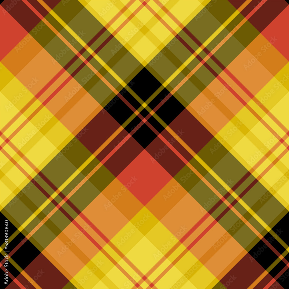 Seamless pattern in pretty yellow, red and black colors for plaid, fabric, textile, clothes, tablecloth and other things. Vector image. 2 Seamless pattern in pretty yellow, red and black colors for plaid, fabric, textile, clothes, tablecloth and other things. Vector image. 2