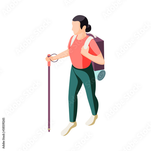 Downshifting Hiking Woman Composition