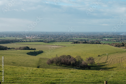 Walking in the Southdown National Park, overlooking  West Sussex, and Hampshire © Justin Owen