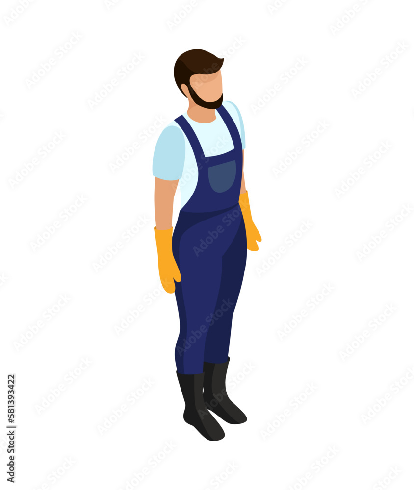 Handyman Isometric Professions Composition Handyman Isometric Professions Composition