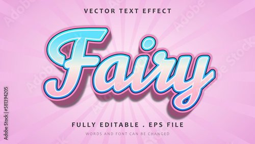 3d Gradient Colorful Fairy Editable Text Effect Design Template