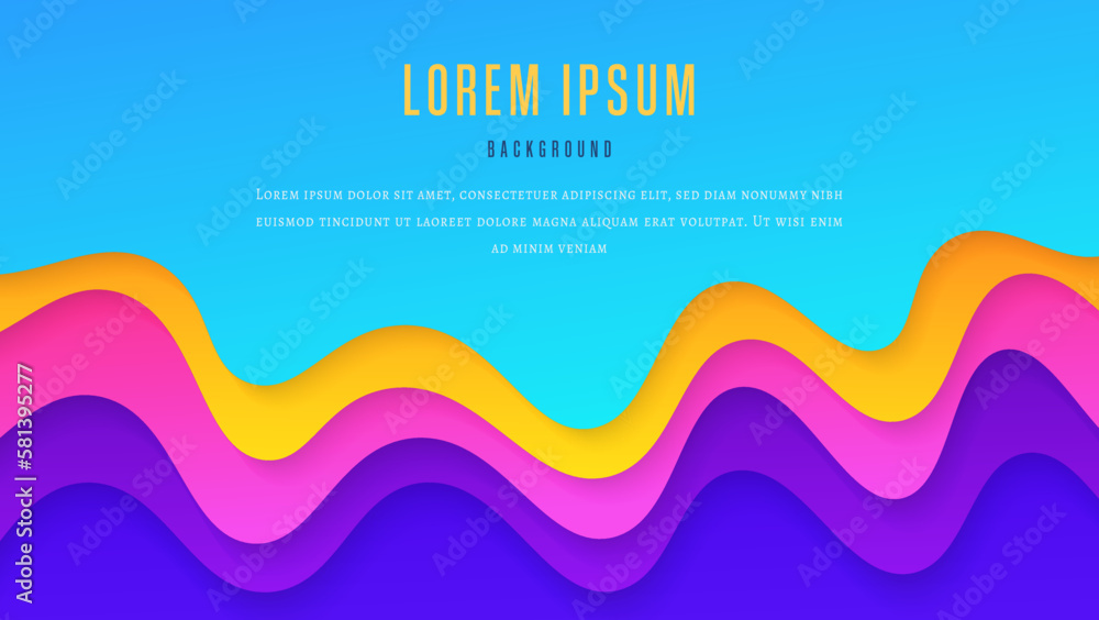 Abstract Modern Gradient Colorful Waves Shape Background Design