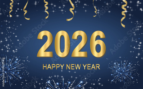 Happy new year 2026 Holiday greeting card design