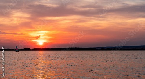 Stausee Kelbra Stimmungsvoller Sonnenuntergang