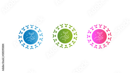 Sapling Donation, Giving, Support, Plant, Tree, Nature, Environment, Forestry, Reforestation, Afforestation vector illustration.