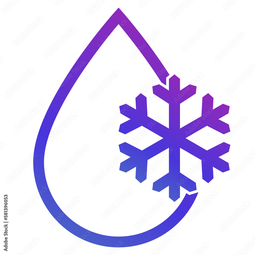 drop with snowflake, frozen water, ice icon drop with snowflake, frozen water, ice icon