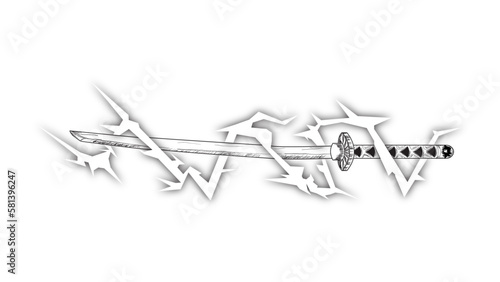 Lightning Katana Tattoo