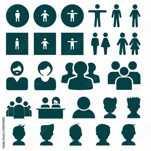 Set of people graphics icons