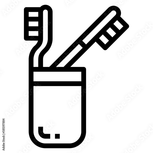 toothbrush line icon style