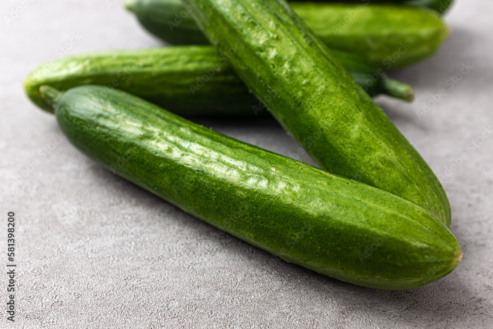 Small, elongated fresh snack cucumbers Small, elongated fresh snack cucumbers