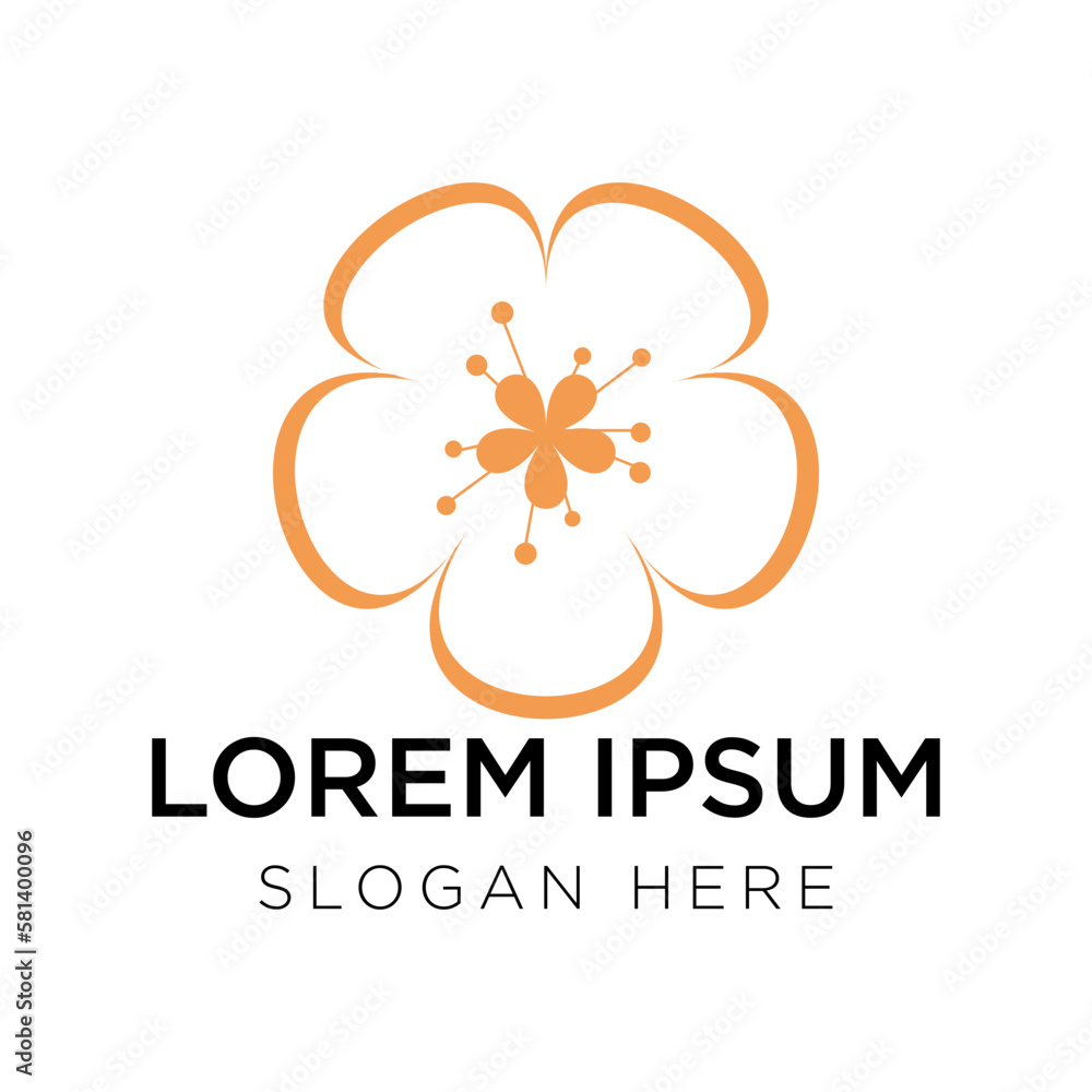 Obraz premium flower logo vector illustration on white background