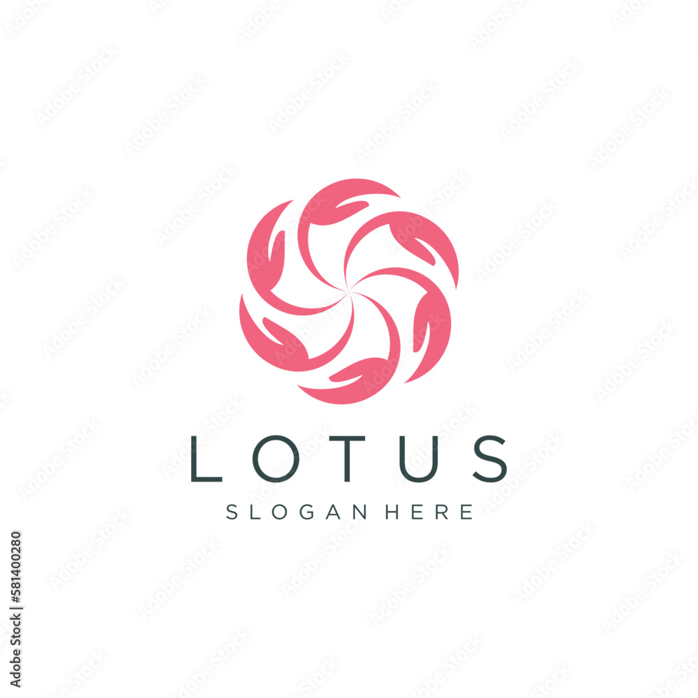 Lotus logo idea with modern concept premium vector