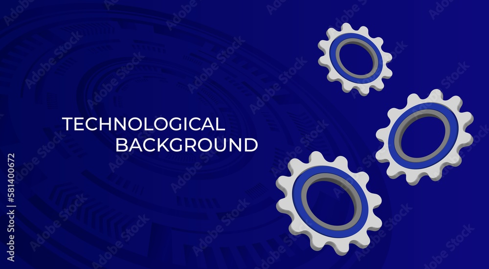 Bright technological background with gears and technological elements