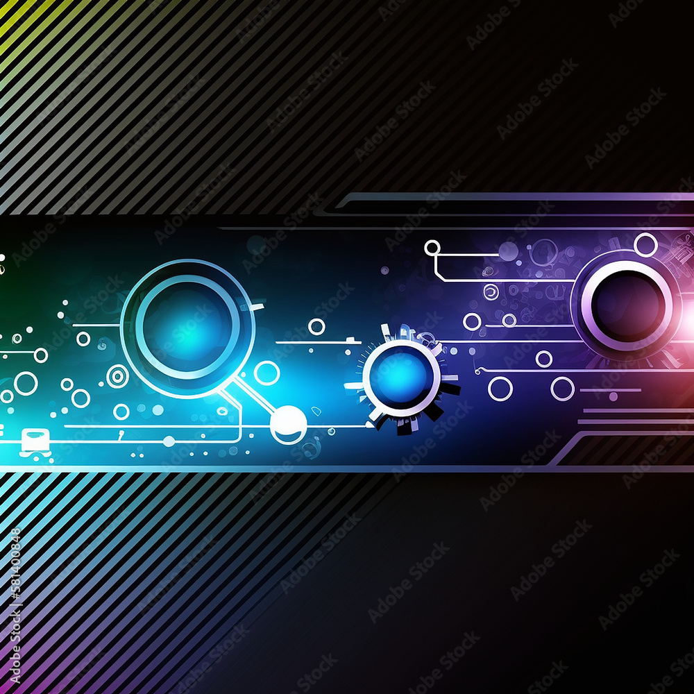 Fototapeta premium digital technology banner background - vector illustration