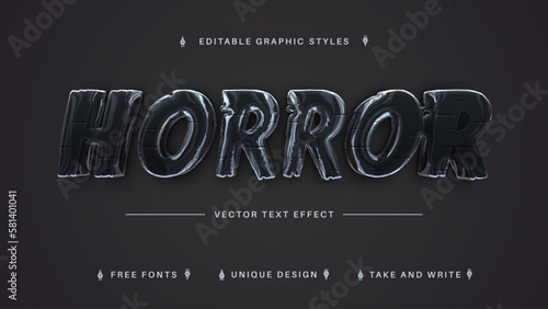 Horror Glass - Editable Text Effect, Font Style