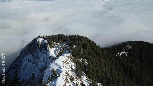 Wallpaper Mural drone footage of sky mountain full of snow and people skiing  Torontodigital.ca
