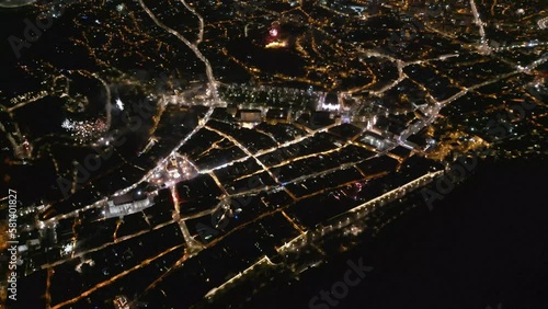 Wallpaper Mural drone footage of fireworks in the night over city view Torontodigital.ca