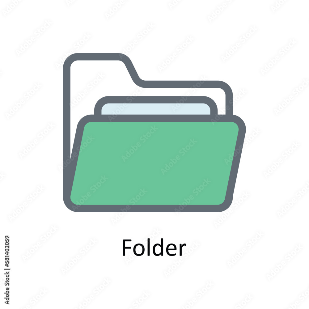 Folder Vector Fill Outline Icons. Simple stock illustration stock Folder Vector Fill Outline Icons. Simple stock illustration stock