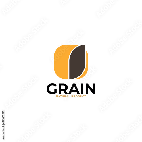 simple wheat / grain vector icon logo design