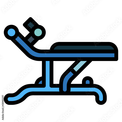 crunch bench filled outline icon style